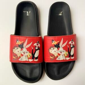 Looney Tunes Collectors Choice Tune Squad Slides Sandals Red Black Men's 12/13